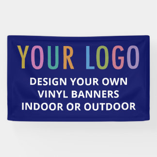 Bannière en vinyle bleu avec logo intérieur ou ext