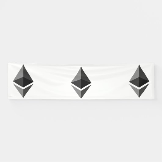 Bannière en vinyle Ethereum Gris Icon 2.5x10 (Horizontal)