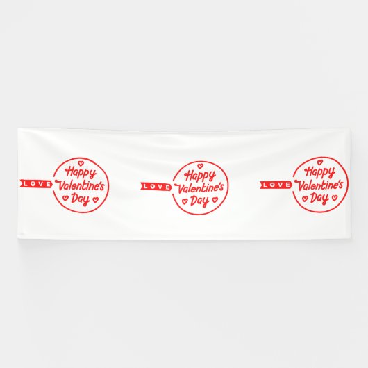 Bannière en vinyle Happy Valentine's Day Love 4x12 (Horizontal)