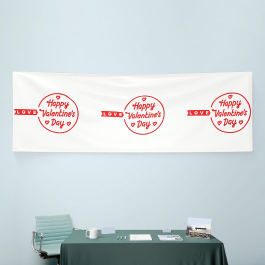 Bannière en vinyle Happy Valentine's Day Love 4x12 (Salon professionnel)