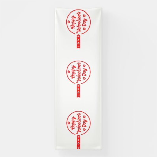 Bannière en vinyle Happy Valentine's Day Love 4x12 (Verticale)
