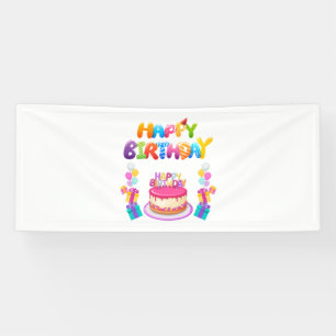 Bannière en vinyle Joyeux Anniversaire Confettis 2