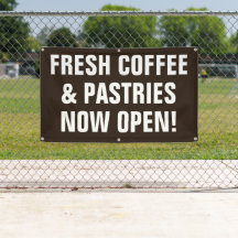 Bannière en vinyle pour pâtisseries et café ouvert