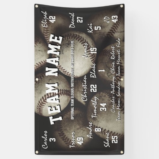 Bannière Esprit de l'équipe de baseball personnali (Vertical)