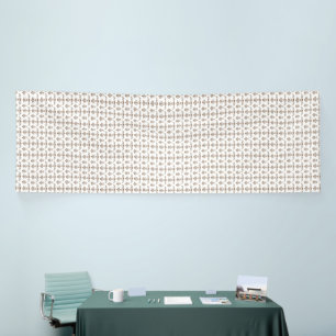Bannière esthétique à micro-motif marron et blanc