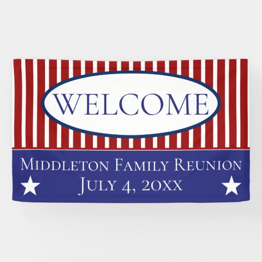 Bannière étoilée blanche et bleue rouge (Horizontal)