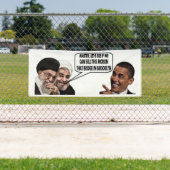 Bannière extérieure 2,5' x 6' d'OBAMA POUR UN ACCO (En situation)