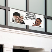 Bannière extérieure 2,5' x 6' d'OBAMA POUR UN ACCO (Bâtiment extérieur)