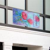 Bannière extérieure "Bonjour" de l'Alaska Peonies (Bâtiment extérieur)