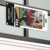 Bannière extérieure de softball senior noir et bla (Bâtiment extérieur)