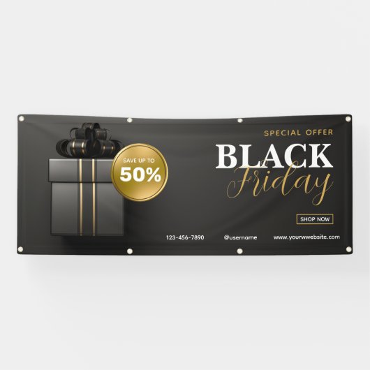 Bannière extérieure de vente du Black Friday moder (Horizontal)
