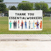 Bannière extérieure des travailleurs Mercis essent (En situation)