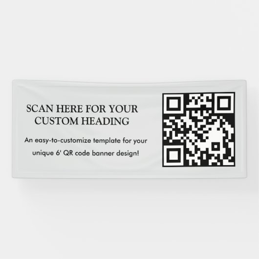 Bannière extérieure grise de QR Code Affaires à sc (Horizontal)