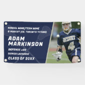 Bannière extérieure haute crosse bleu et or (Horizontal)