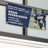 Bannière extérieure haute crosse bleu et or (Bâtiment extérieur)