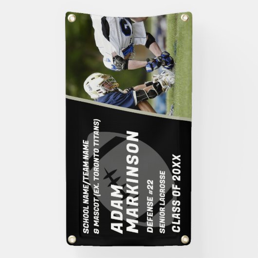 Bannière extérieure noire et blanche senior de foo (Verticale)