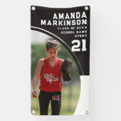 Bannière extérieure noire et blanche sport senior (Verticale)