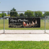 Bannière extérieure Père Noël Reindees Joyeux Noël (En situation)