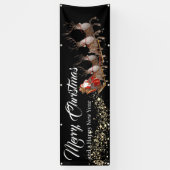 Bannière extérieure Père Noël Reindees Joyeux Noël (Vertical)