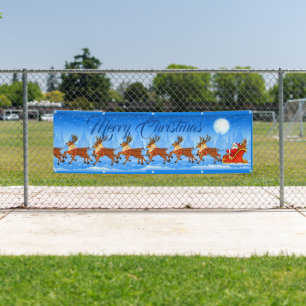 Bannière extérieure-Père Noël sur la ville Joyeux