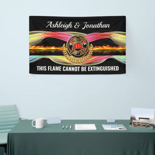 Bannière Faire-part de mariage pompier (Salon professionnel)