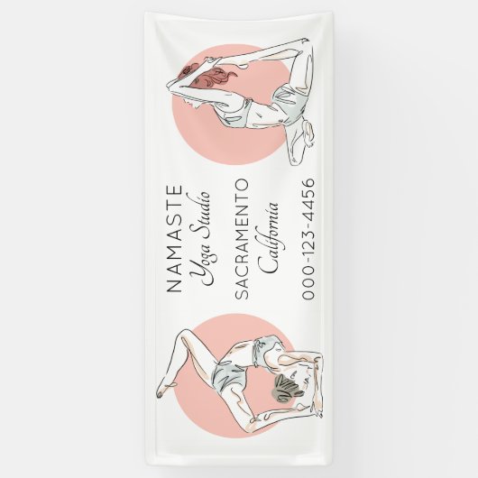 Bannière faite sur commande de studio de yoga des (Vertical)