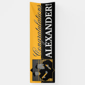 Bannière faite sur commande d'or d'obtention du (Vertical)