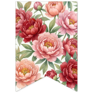 Bannière fanion florale pivoine – Décoration douce