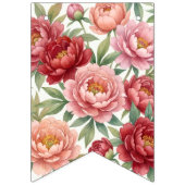 Bannière fanion florale pivoine – Décoration douce (Troisième drapeau)