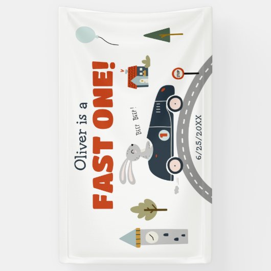 Bannière Fast One Cars 1er anniversaire (Vertical)
