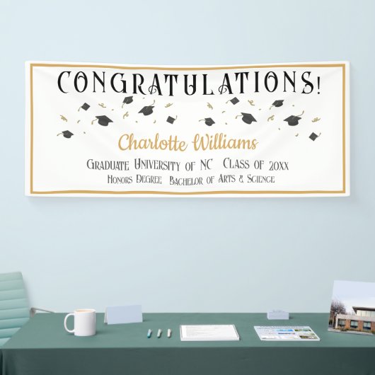 Bannière Félicitations aux diplômés avec nom (Salon professionnel)