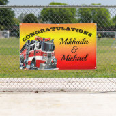 Bannière Félicitations aux pompiers (En situation)