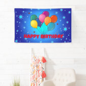 Bannière festive HEUREUSE D'ANNIVERSAIRE (En situation)