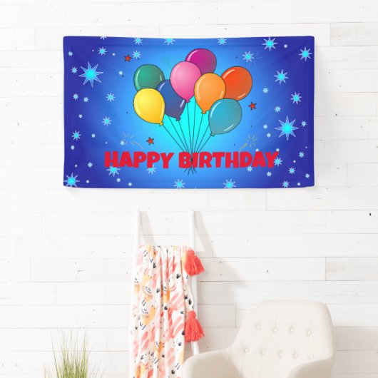 Bannière festive HEUREUSE D'ANNIVERSAIRE (En situation)