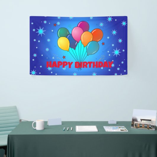 Bannière festive HEUREUSE D'ANNIVERSAIRE (Salon professionnel)