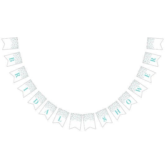 Bannière Fête des mariées Bleu Argent Confetti (Tout)