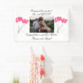 Bannière Fiançailles Photo Ballons d'amour rose (En situation)