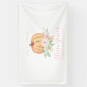 Bannière fleurie rose pour le premier anniversaire (Vertical)