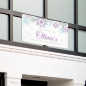 Bannière Flocons de Neige Bleu Violet Hiver Oneder (Bâtiment extérieur)