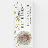 Bannière Floral Custom Photo Retirement Party (Vertical)