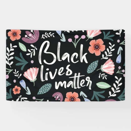Bannière florale de Black Lives Matt (Horizontal)