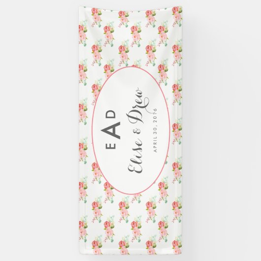 Bannière florale de monogramme (Vertical)