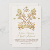 Bannière florale délicate Faire-part de mariage (Devant / Derrière)