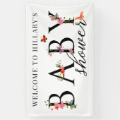 Bannière florale élégante de baby shower de (Vertical)