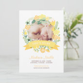 Bannière florale | Faire-part de naissance (Debout devant)