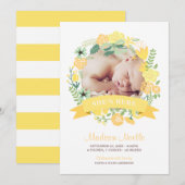 Bannière florale | Faire-part de naissance (Devant / Derrière)