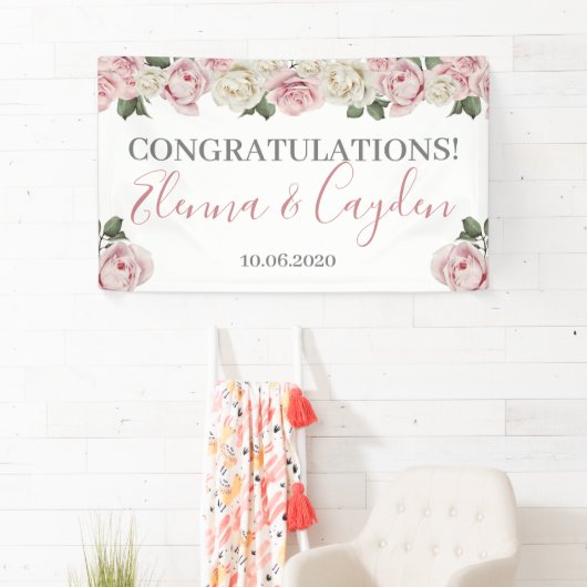 Bannière florale mariage - Wedding shower (En situation)