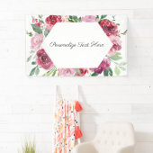 Bannière florale rose personnalisée  (En situation)