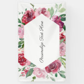 Bannière florale rose personnalisée  (Vertical)