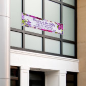 Bannière florale violette vive (Bâtiment extérieur)